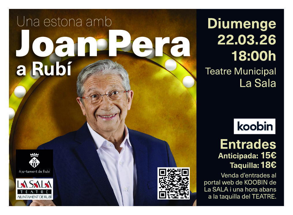 Una estona amb Joan Pera a Rubí, el pròxim diumenge FOTO: Promocional