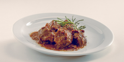 Meloset de porc amb salsa