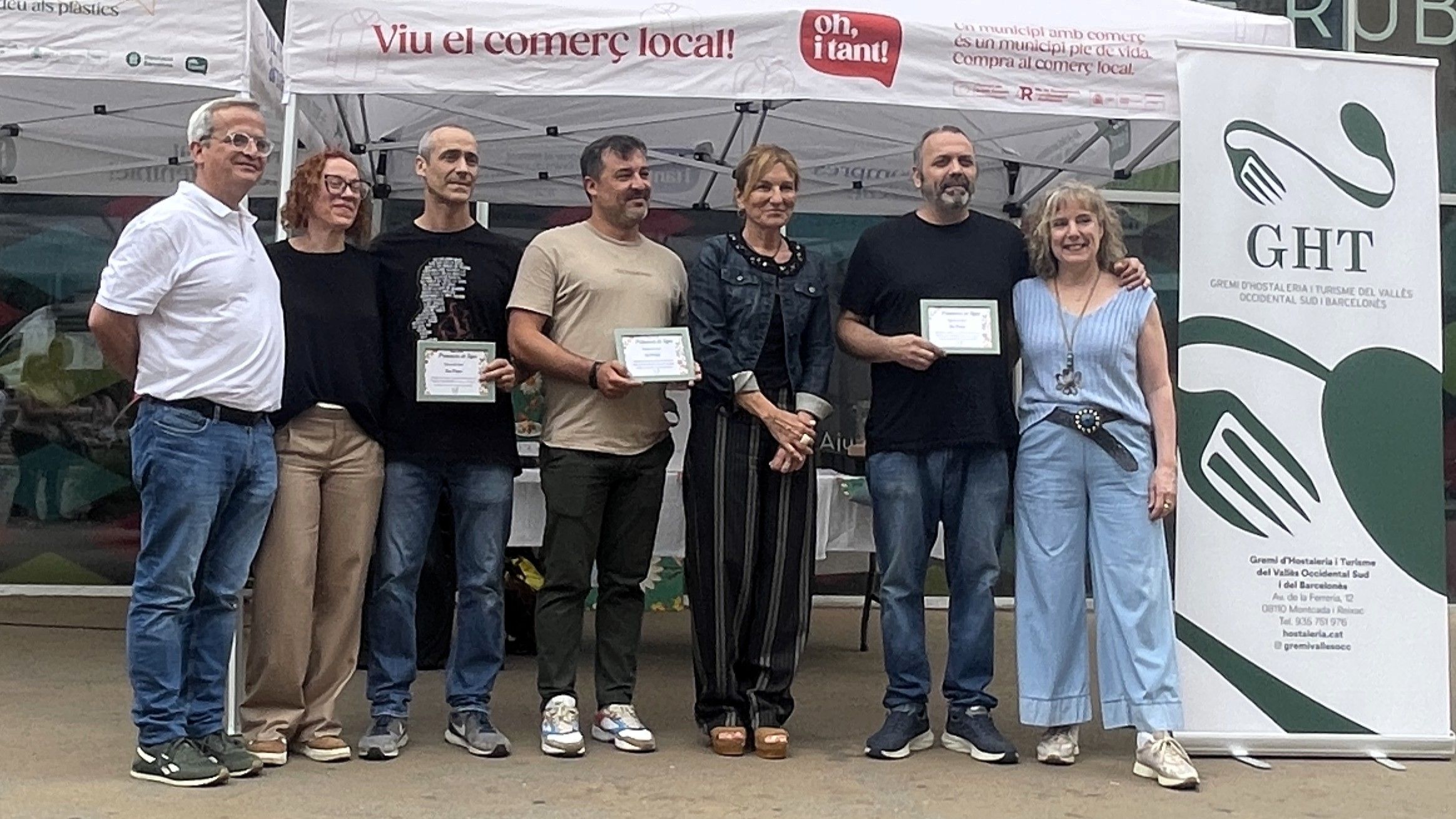 Els tres premiats pel jurat durant l'entrega de premis FOTO: Marta Casas