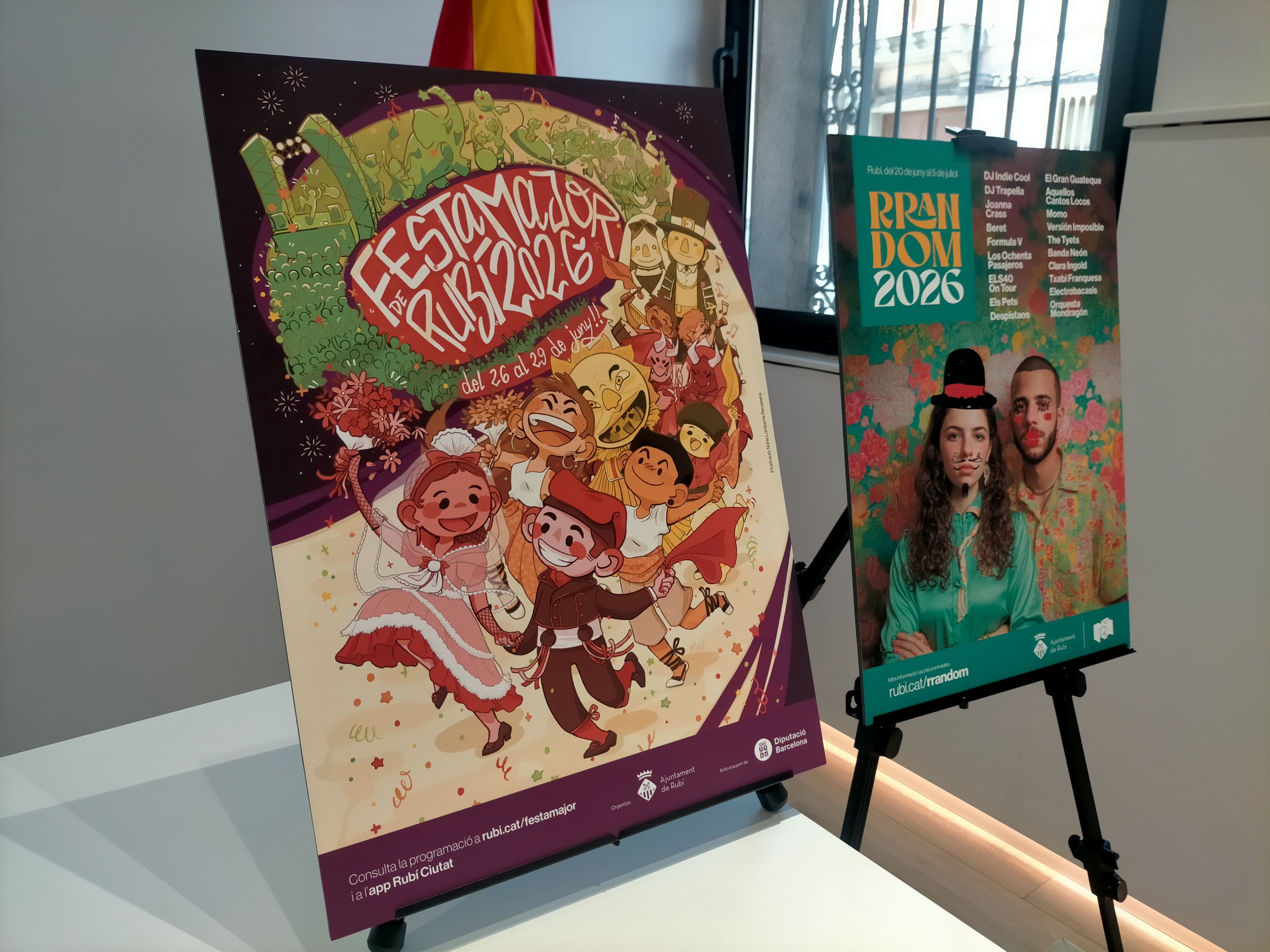 Els cartells de la Festa Major de Rubí i el Festival Rrandom 2026 FOTO: Marta Casas