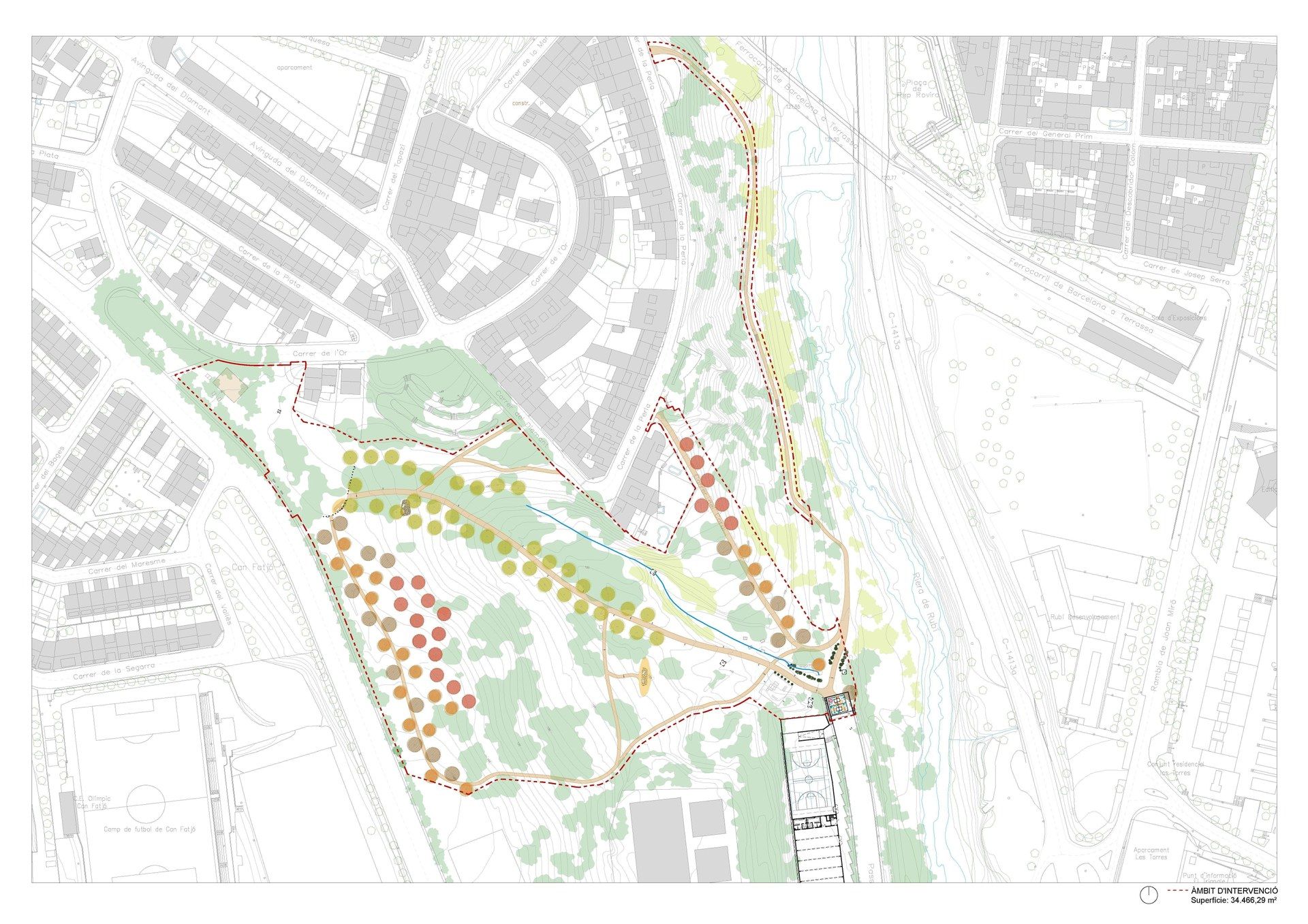 Plànol del projecte de transformació del Torrent de les Abelles FOTO: Ajuntament