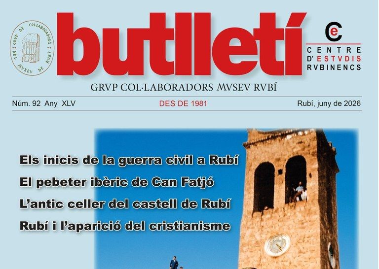 Nou butlletí del Centre d'Estudis Rubinencs-Grup de Col·laboradors del Museu de Rubí FOTO: Cedida/CER-GCBR