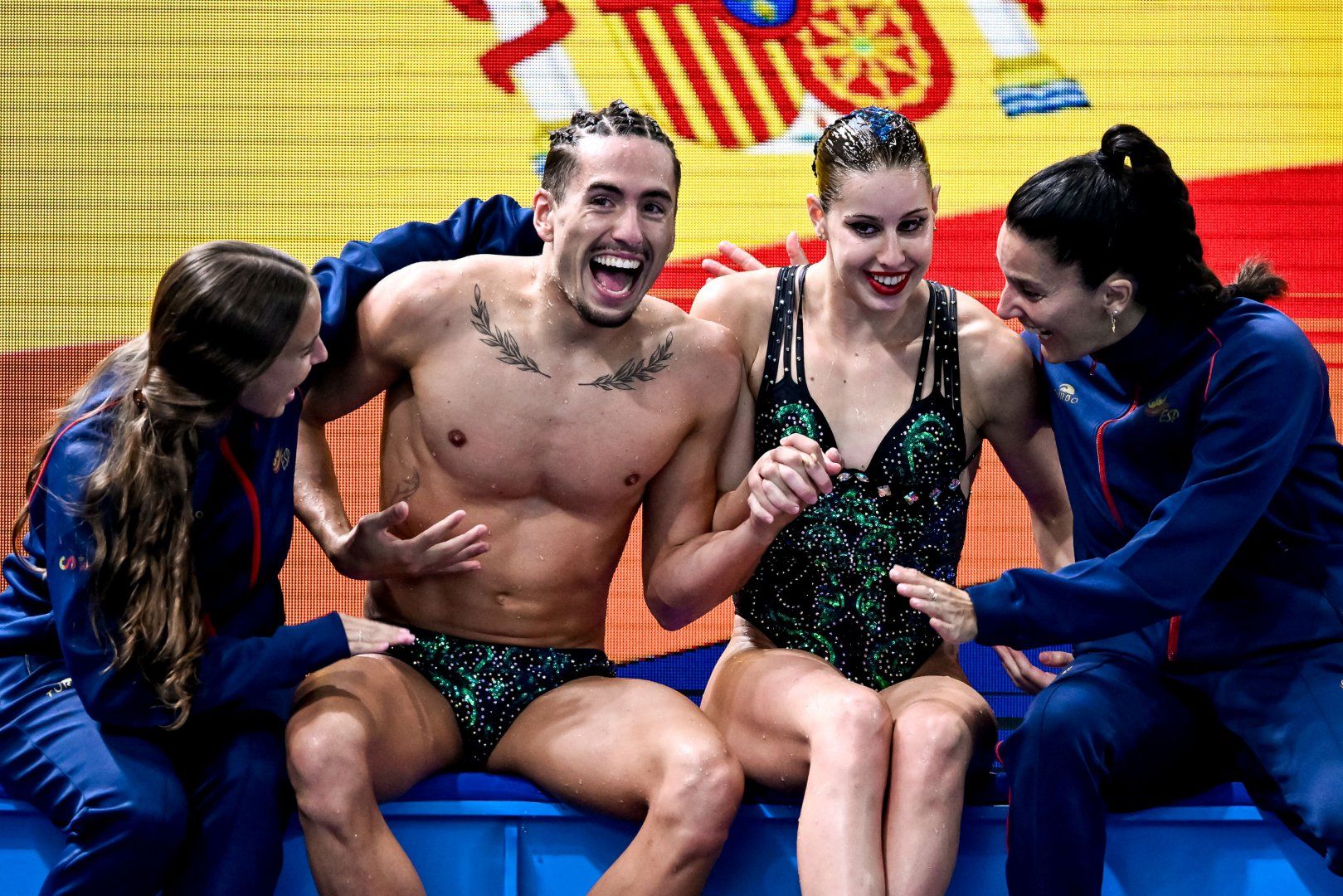 Dennis González i Iris Tió, plata a la final del duet lliure mixt del Campionat Europeu de París FOTO: Andrea Masini / Deepbluemedia / Insidefoto