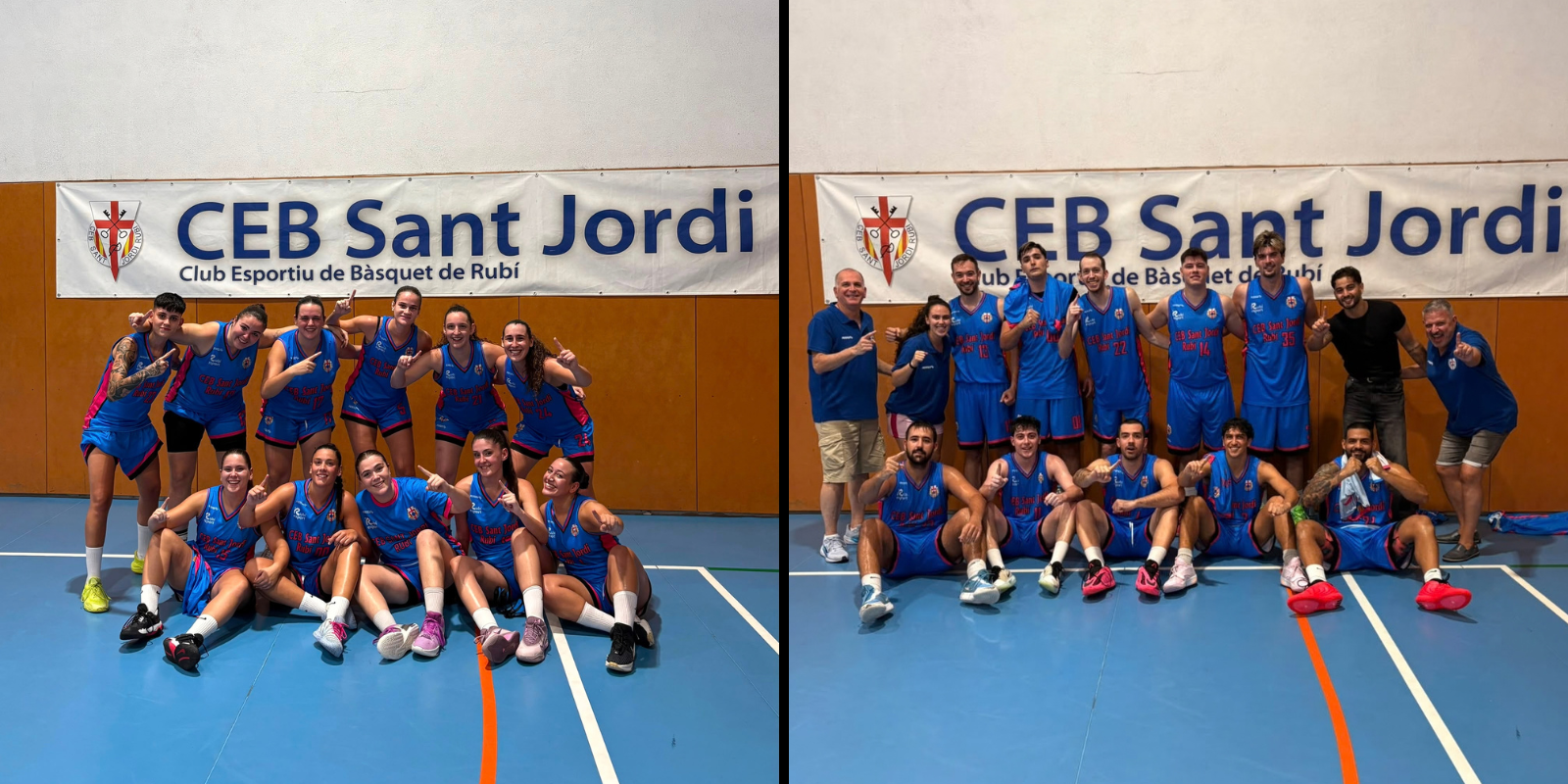 L'equip femení i el masculí del CEB Sant Jordi. FOTOS: Cedides